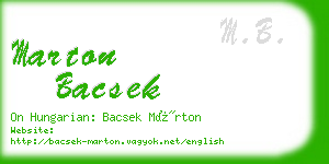 marton bacsek business card
